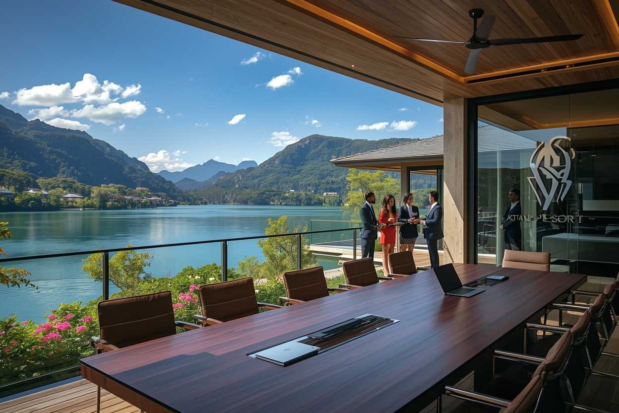 Luxury corporate retreat with scenic views